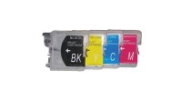 Complete set of 4 Brother LC75XL Compatible Inkjet Cartridges